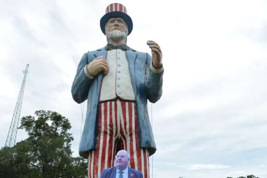 In the shadow of Uncle Sam in Tallahassee, Florida. Picture: Daniel Falvey and James Johnson