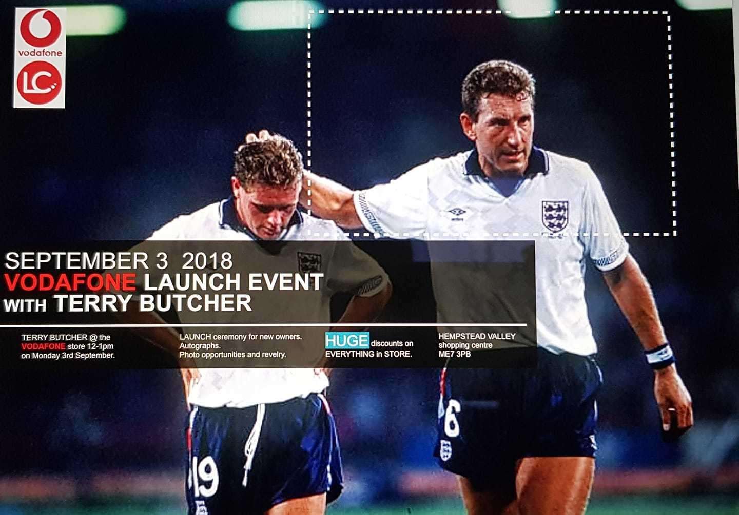 Former England football captain Terry Butcher will be at Hempstead Valley Shopping Centre (3884670)