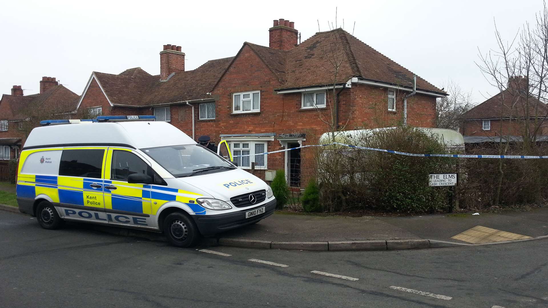 The house taped off in Hersden