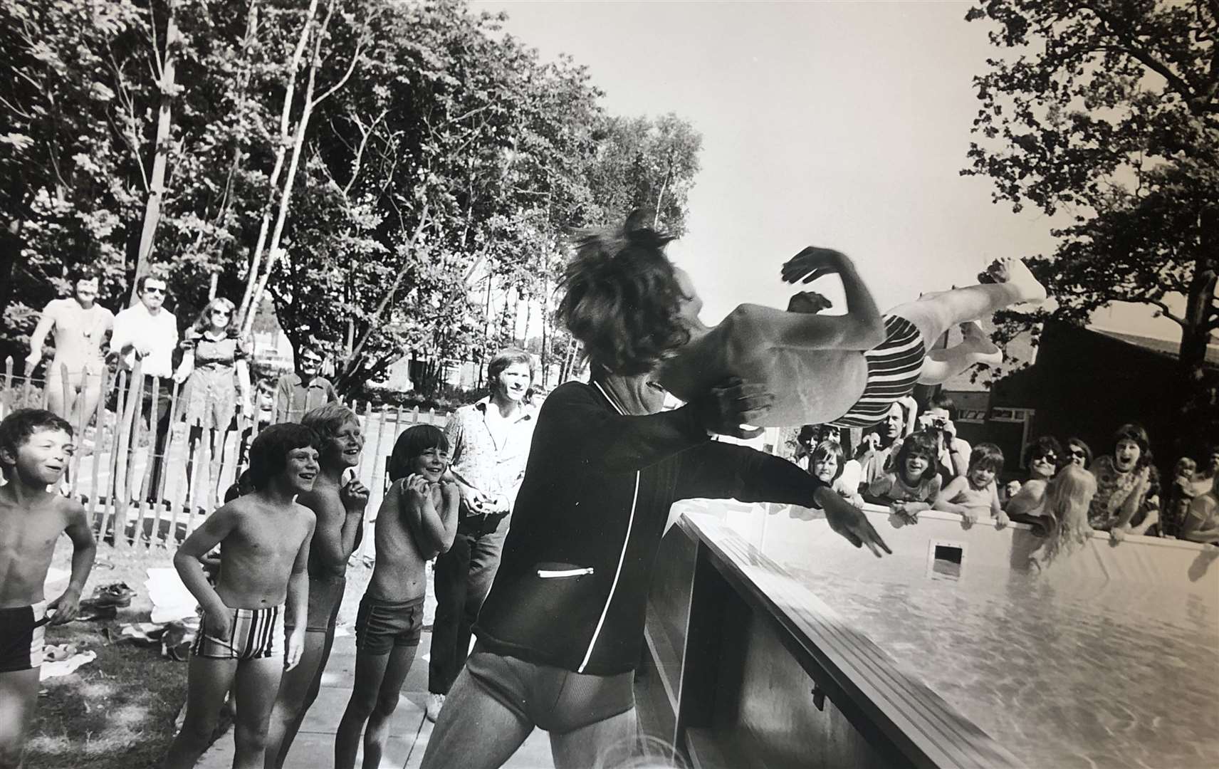 Undated photo of children splashing around in the former swimming pool. Picture supplied by: Vigo Village School