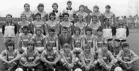 TEAM OF '85: The Gills squad in the 1985/1986 season with John Gorman in the middle row, second from the right