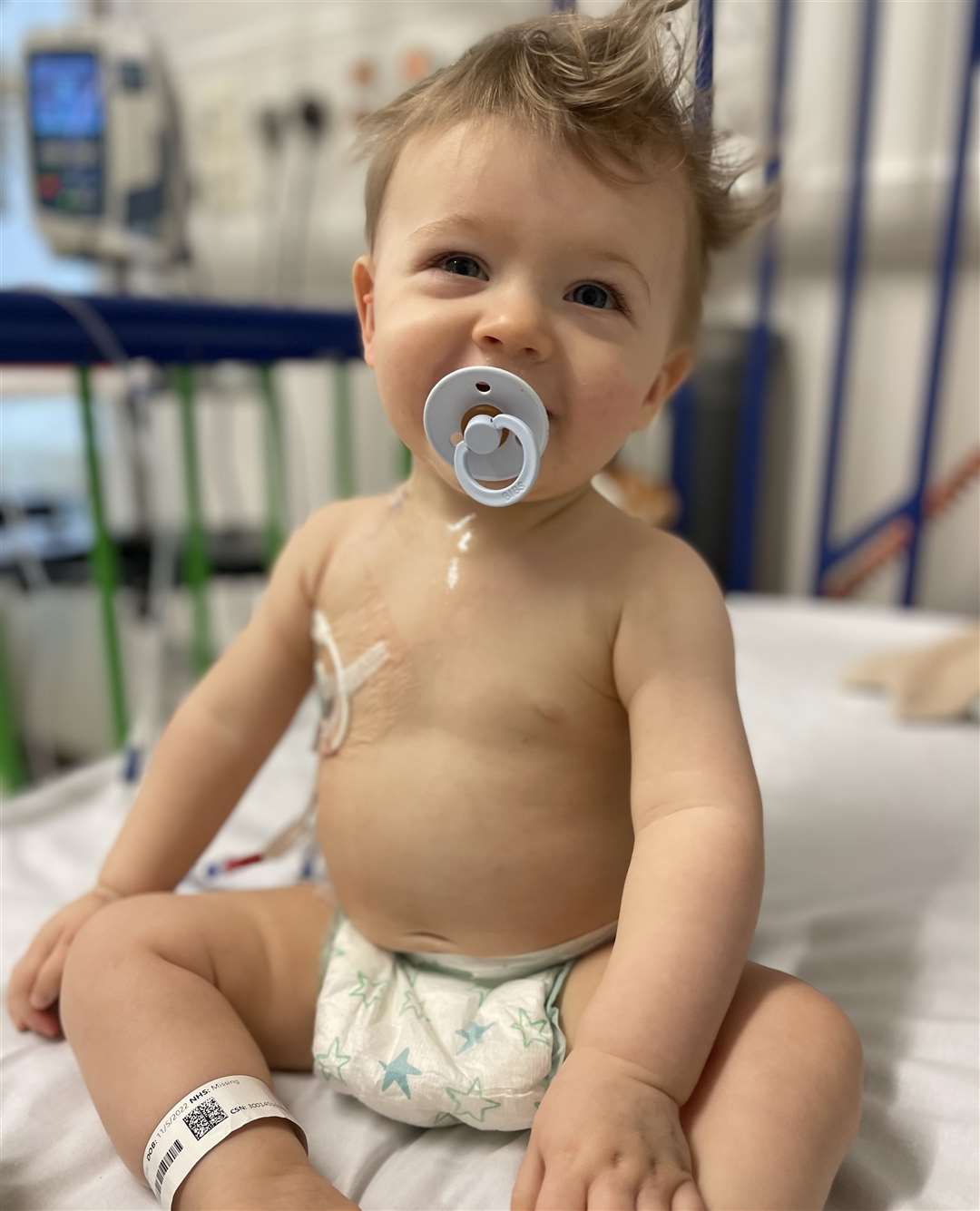 Teddy Bridge is keeping happy while undergoing treatment for an aggressive form of leukaemia at Great Ormond Street Hospital for Children in London