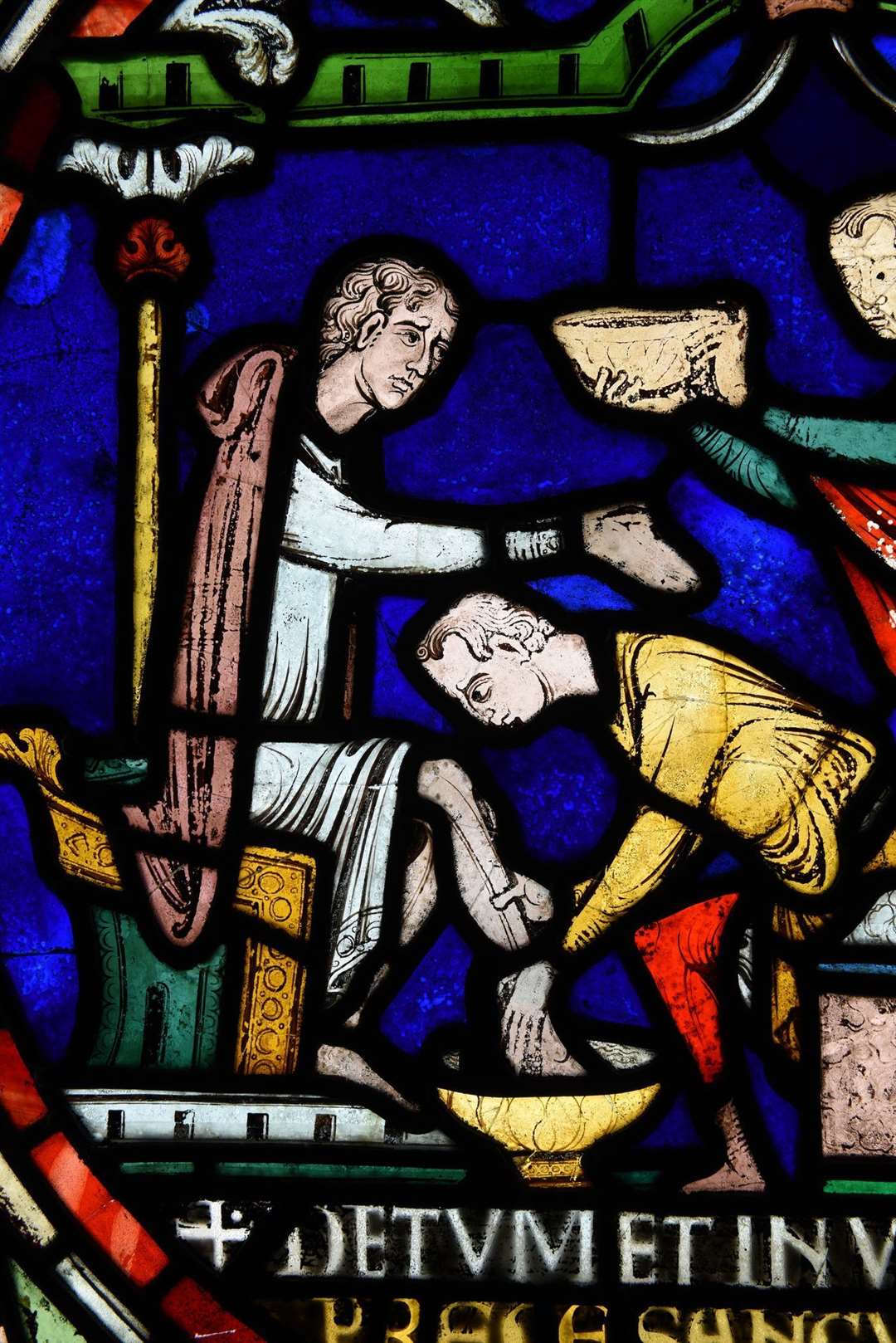The healing of Ralph panel from the Miracle Windows display. Picture: The Chapter, Canterbury Cathedral