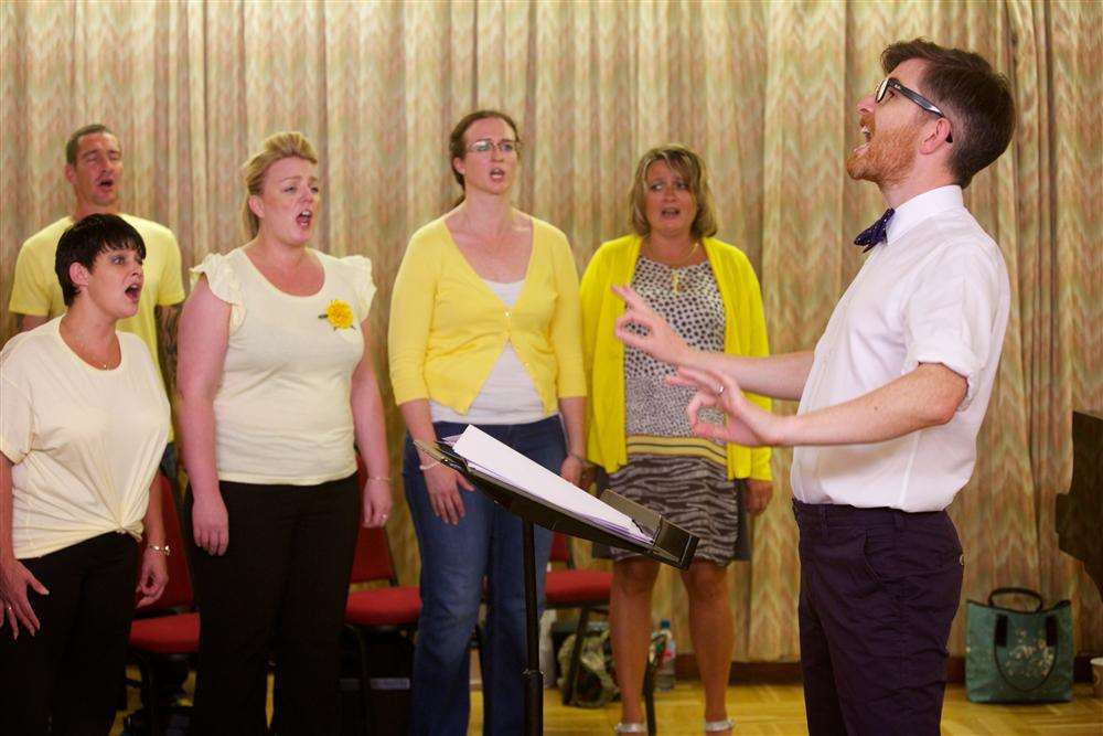 P&O's workplace choir rehearsing before their big win back in 2013.