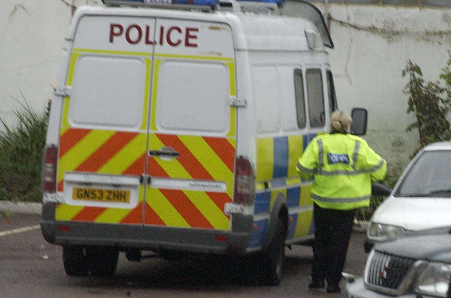 Police at the scene of the murder