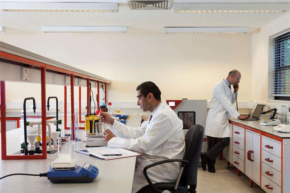 Mo Jassal, chemical technical manager, in the new ADEY laboratory at Kent Science Park