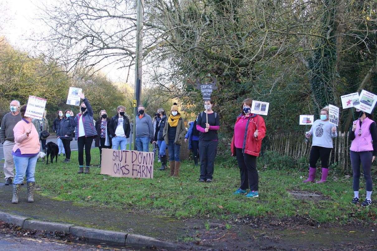 Protesters insist they maintained social distancing outside Oaks Farm