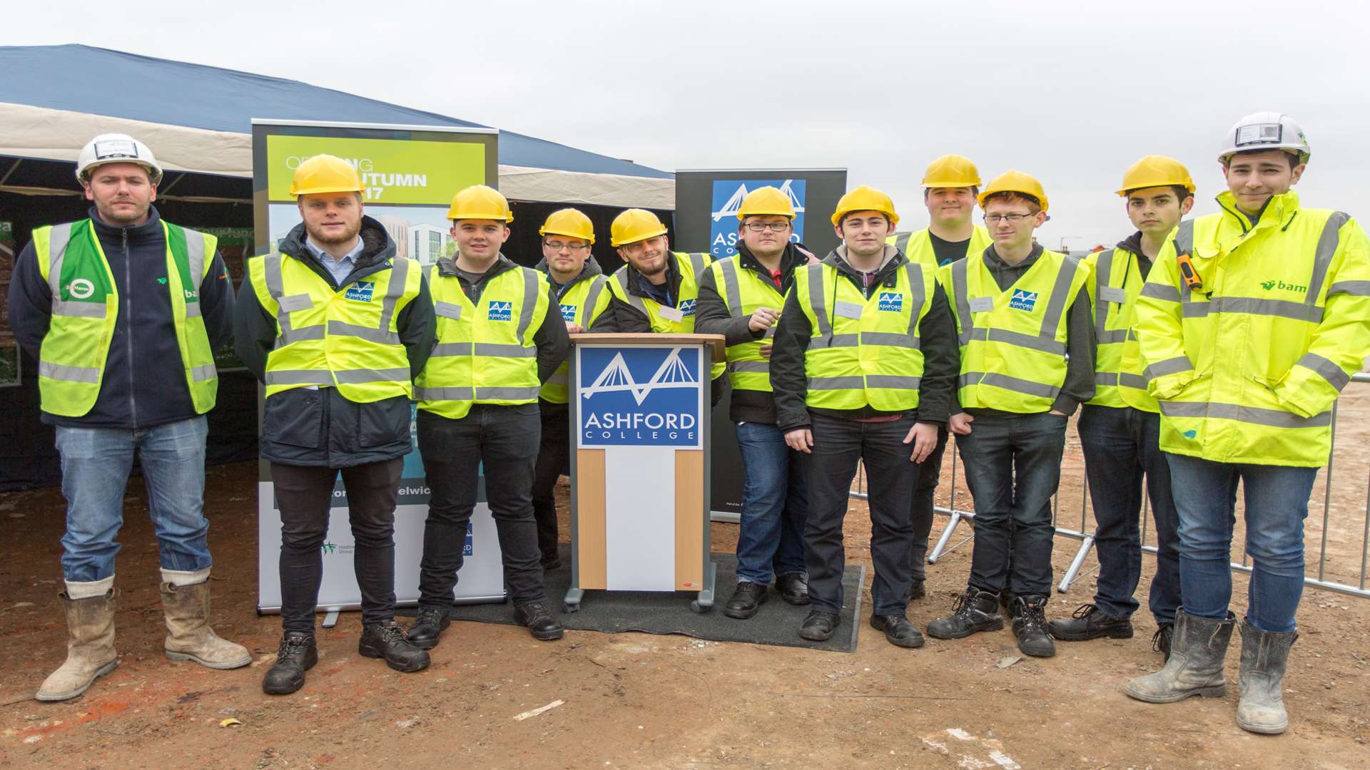 Engineering students and staff were given a tour of the new Ashford College campus being build on Elwick Road