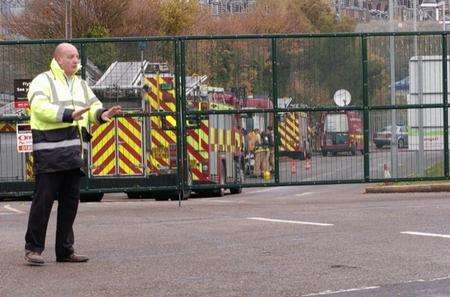 Fire crews at Pepperhill Recycling Centre
