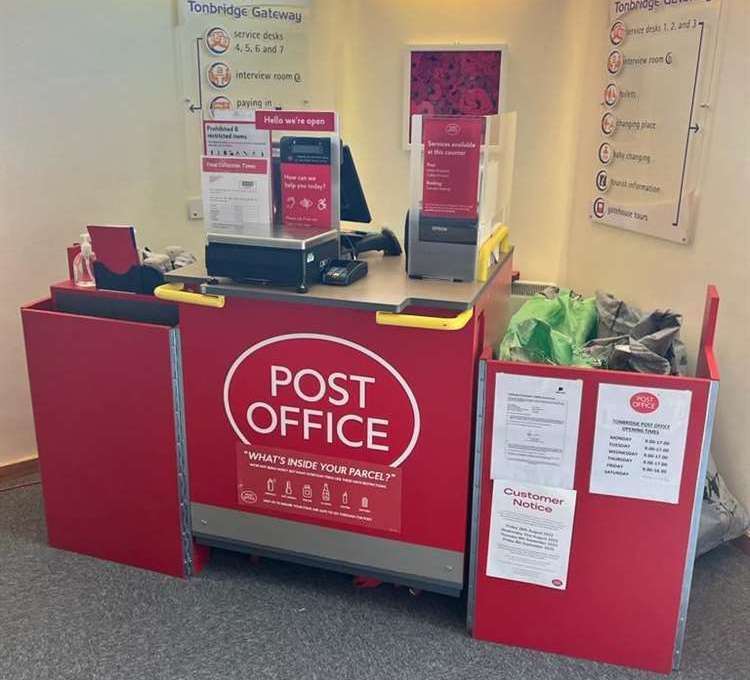 Pop-up post office desk at Tonbridge Castle