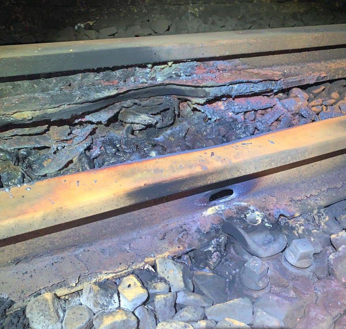 Significant damage has been caused to the rails in the Harbour Tunnel. Picture: Network Rail
