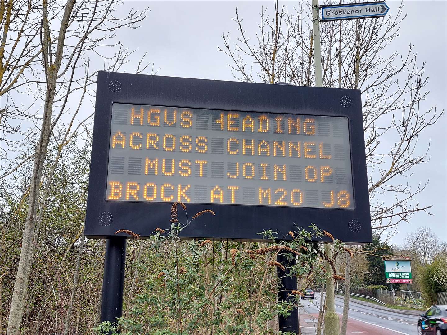 Dover-bound HGVs are told to join Brock at Junction 8 of the M20