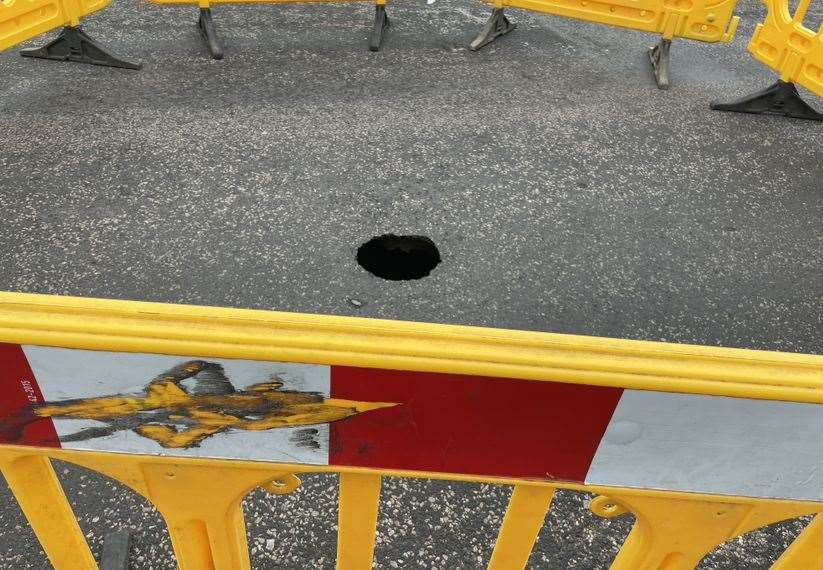 The original size of the hole