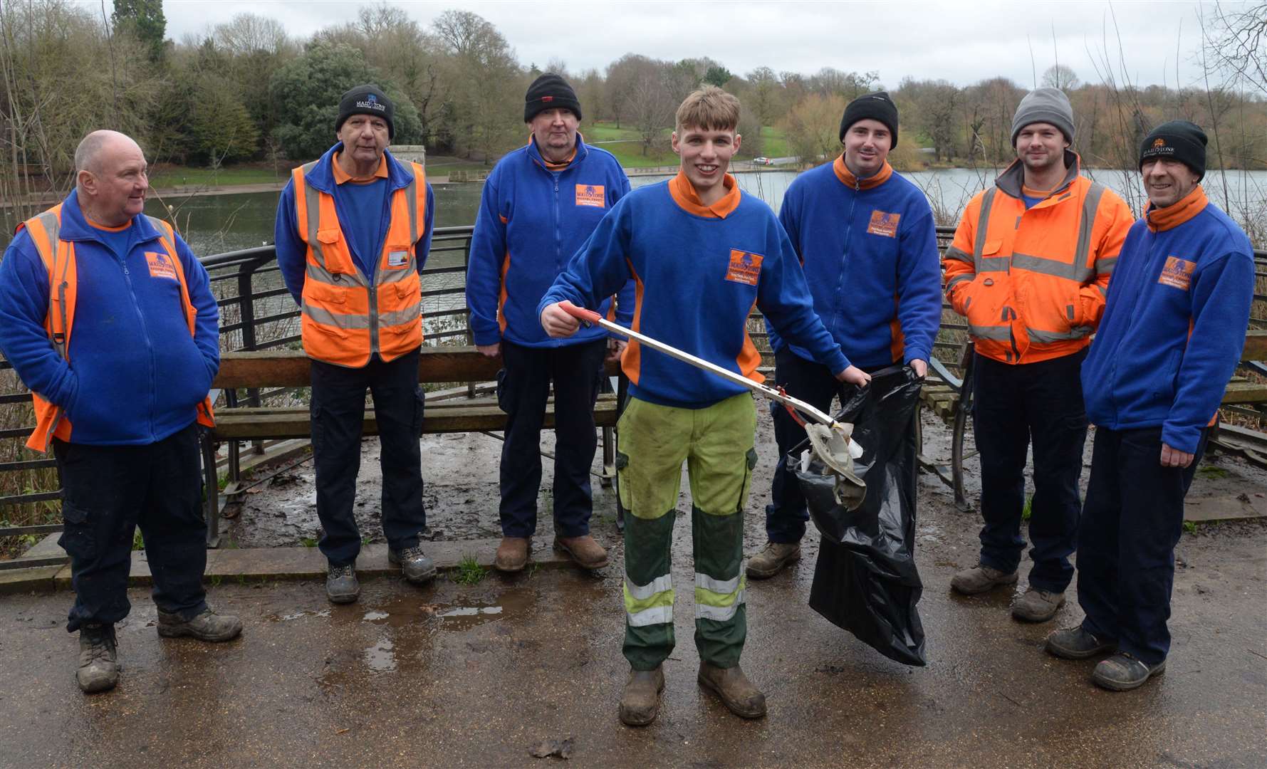 Students at Grow 19, a further education college set up by Five Acre Wood School. The students are pictured here on work experience with Maidstone council staff Picture: Chris Davey