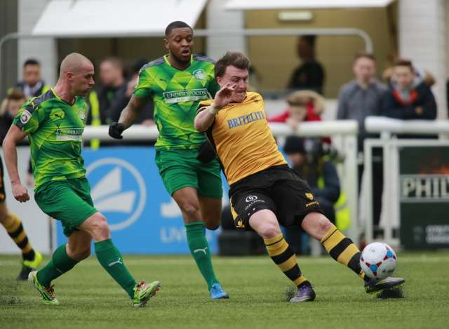 Alex Flisher in action for Maidstone against Hemel Picture: Martin Apps