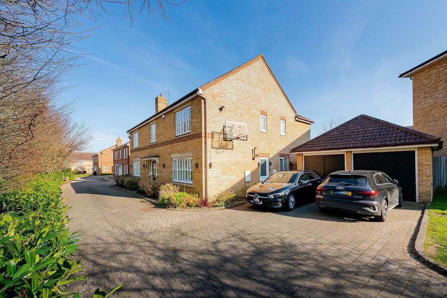 The five-bedroom detached home includes a double garage