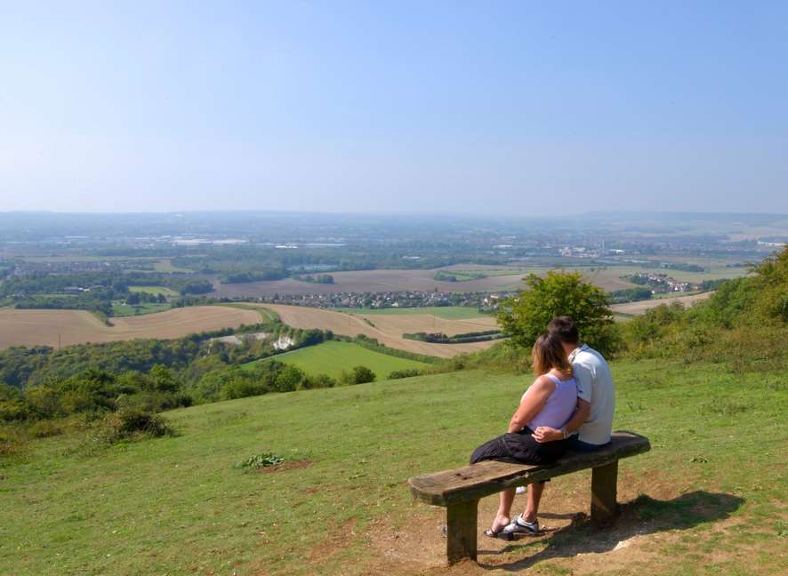 Enjoying the picturesque view at Blue Bell Hill. Pic: Explore Kent