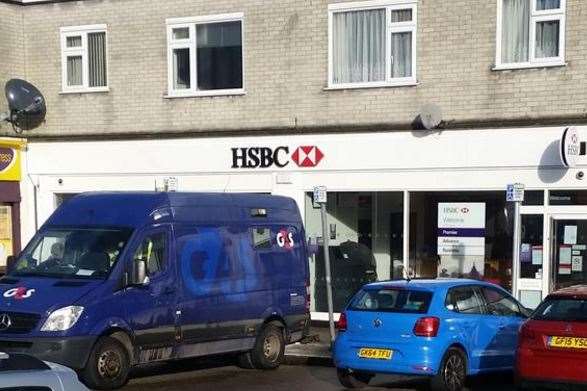 The robbery happened outside the HSBC bank