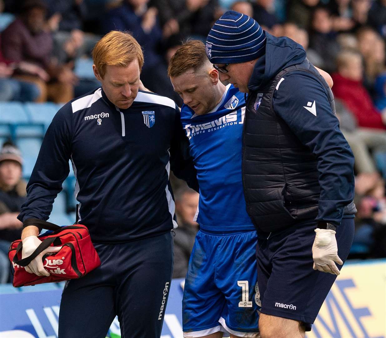Mark Byrne limps out of Saturday's game against Sunderland Picture: Ady Kerry