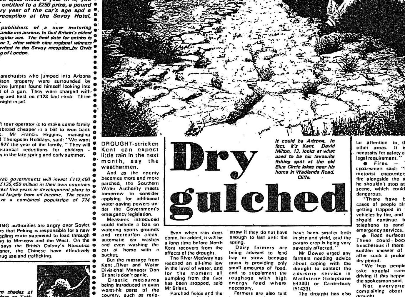 The drought affected everyone in 1976 - cutting from the Evening Post in August
