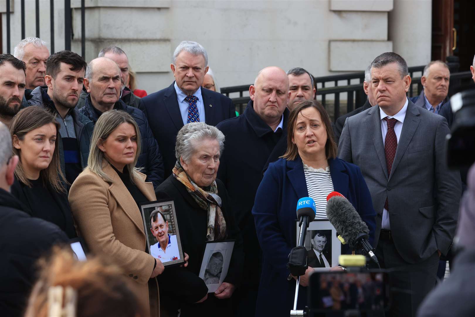 Siobhan Brown speaks to the media after the coroner’s ruling (Liam McBurney/PA).
