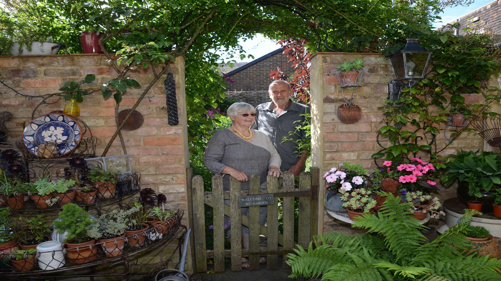 Lyn Freeman and Barry Popple Gleaners garden in George Alley, Deal