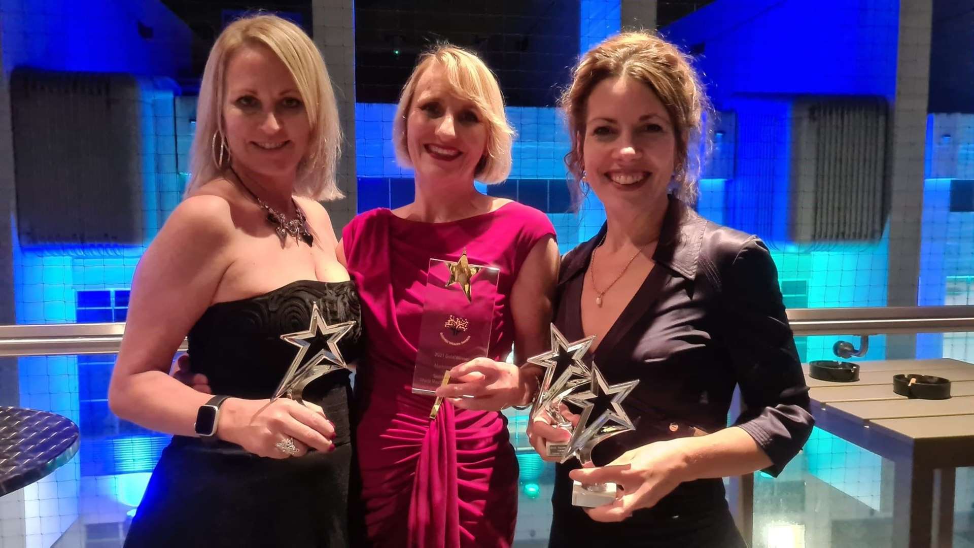 Sophie Forrest, Siobhan Stirling and Deborah Richards with their awards