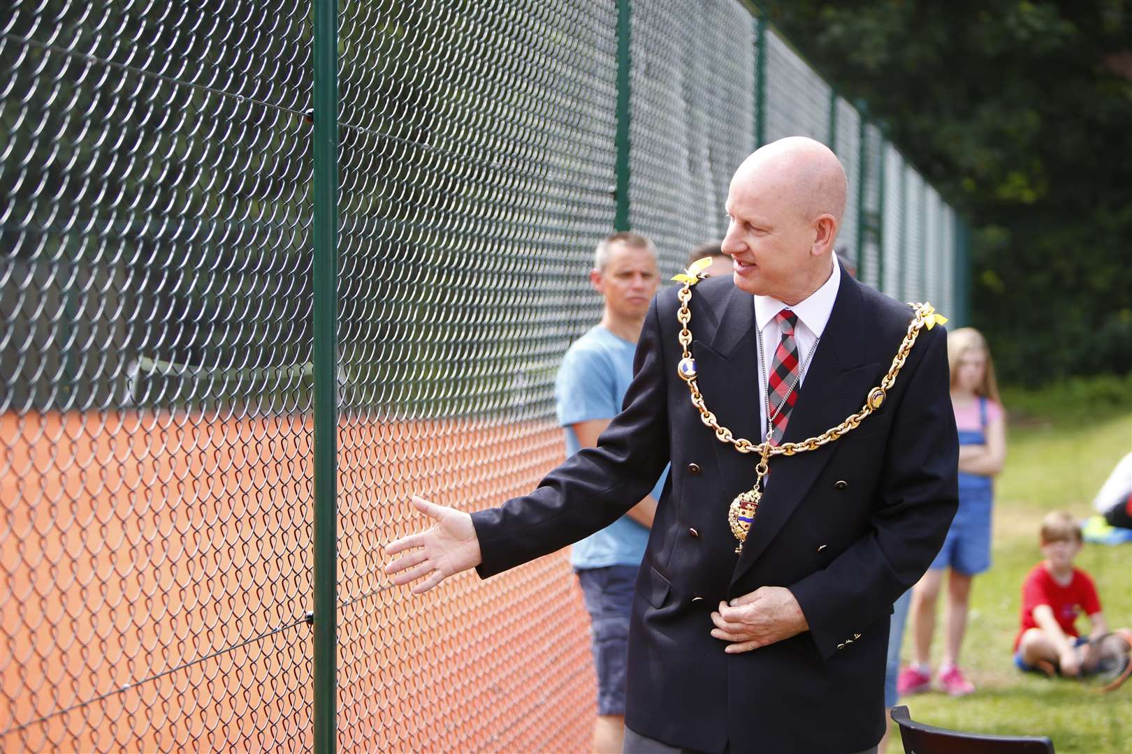Mayor of Maidstone Cllr David Naghi at the opening of a new lay court at Maidstone Tennis Club