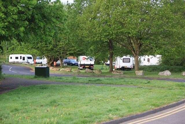 Travellers have set up camp at land off Lillieburn in Leybourne (9204972)