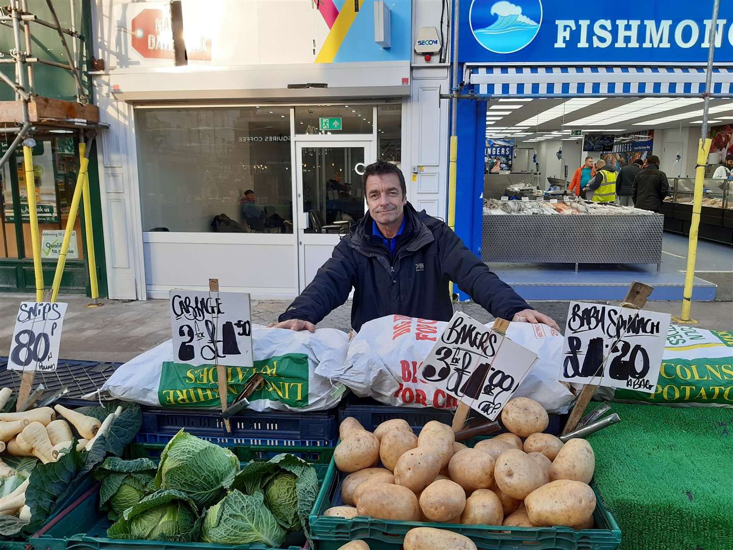 Phil Jenns, 55, who runs a fruit and veg stall says the council's support has been welcome. Photo: Sean Delaney