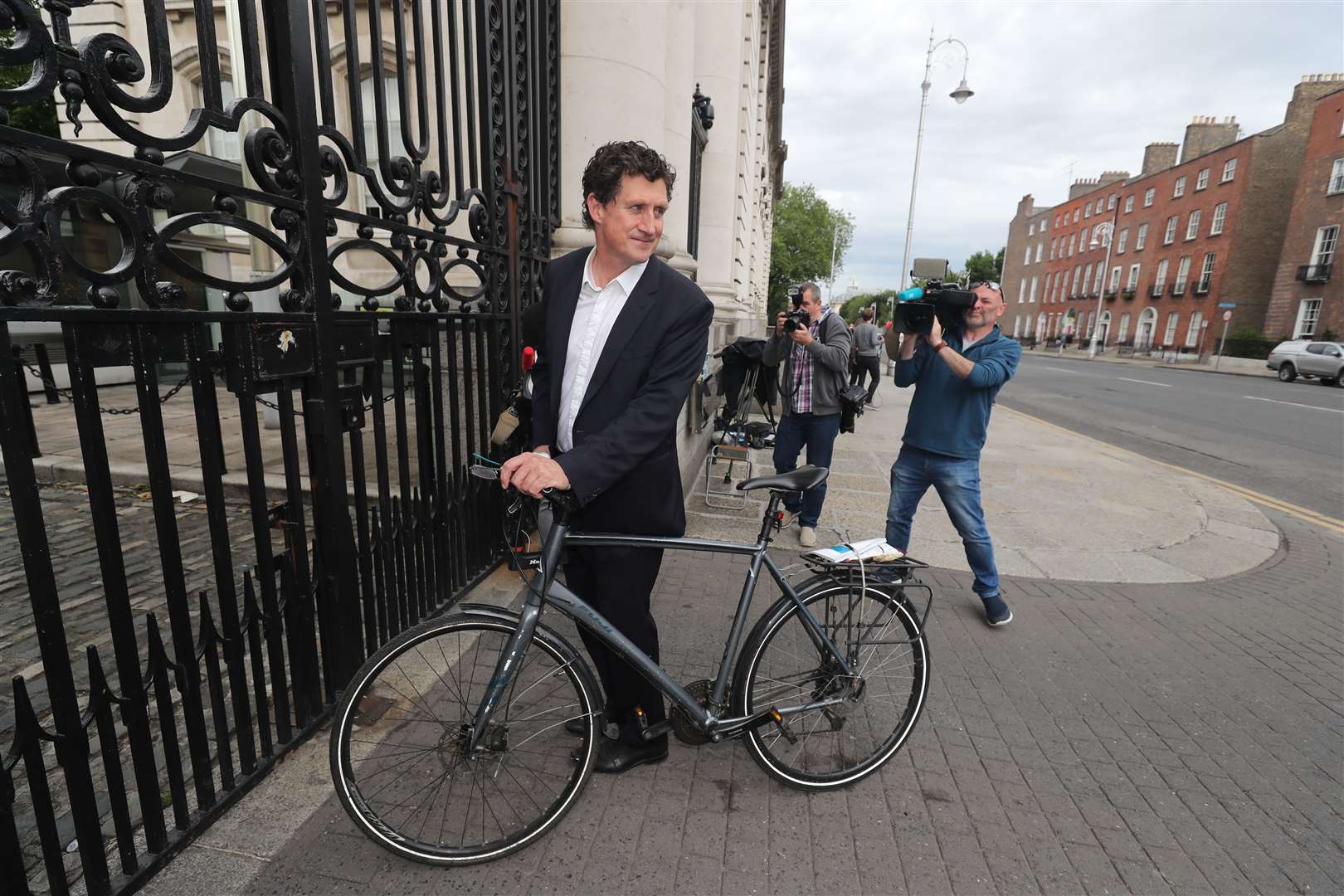 Green Party leader Eamon Ryan at Government Buildings in Dublin (Niall Carson/PA)
