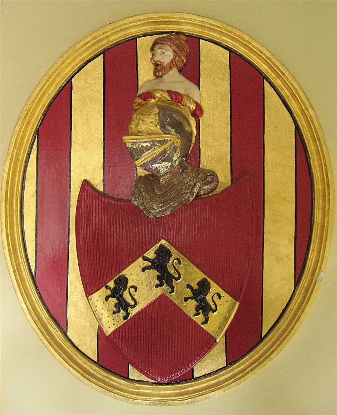 The coat of arms for Sir John de Cobham, one of the wealthy knights and Kent landowners who set up the original Wardens and Assistants of Rochester Bridge under royal assent in 1399. Picture: Rochester Bridge Trust