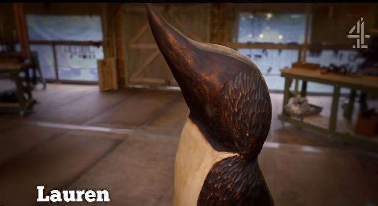 Lauren's penguin, the first sculpture she has ever made