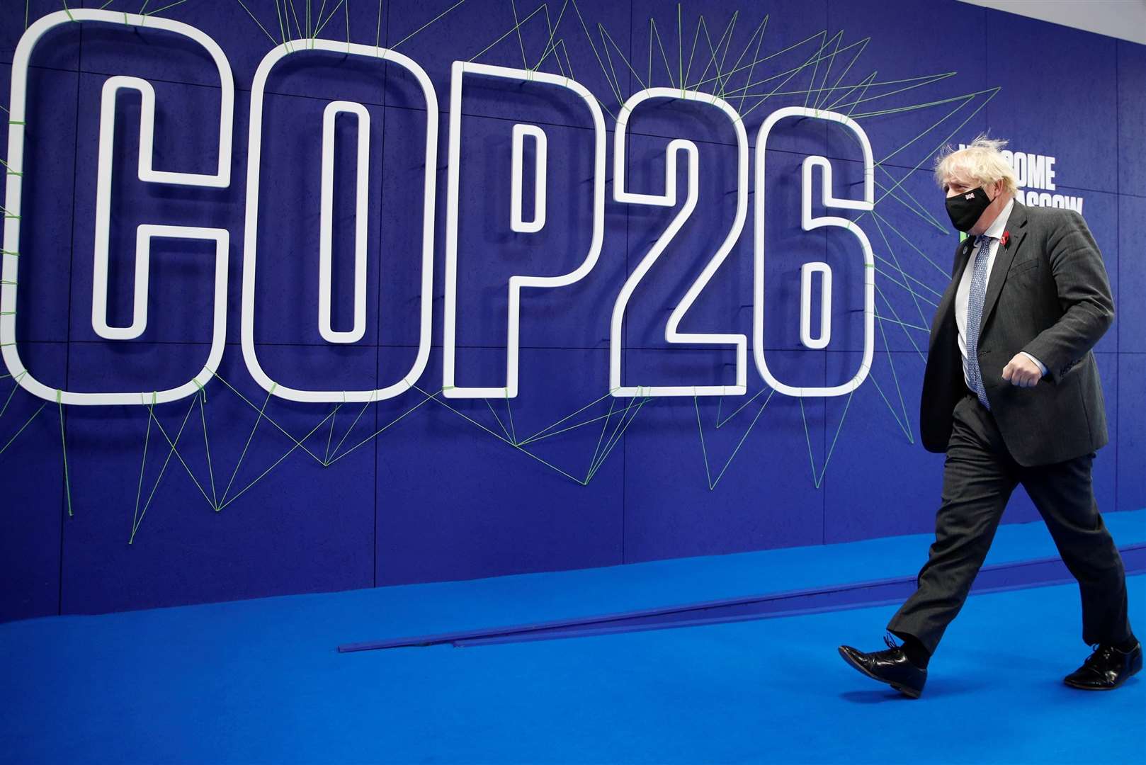 Prime Minister Boris Johnson at COP26. Picture: Phil Noble/PA.
