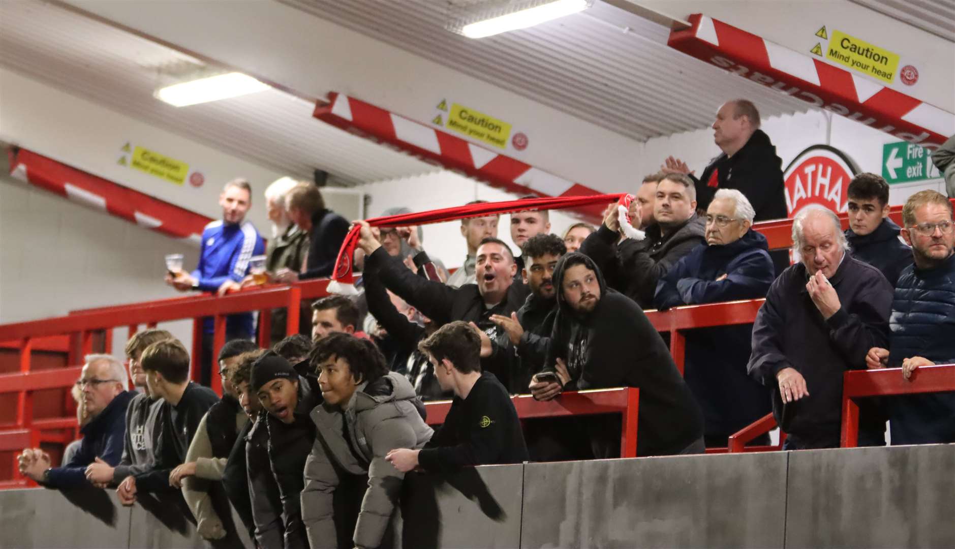 Supporters at the Bauvill Stadium for Chatham’s game with Tonbridge in the Kent Senior Cup Picture: Max English
