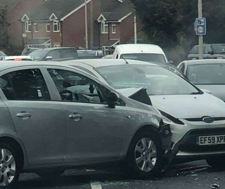 Cars were damaged in the incident Walderslade Road