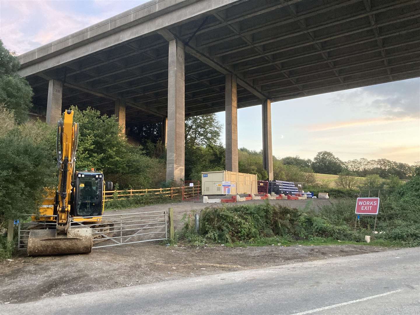 Preparatory work is underway at Stockbury roundabout for a new flyover
