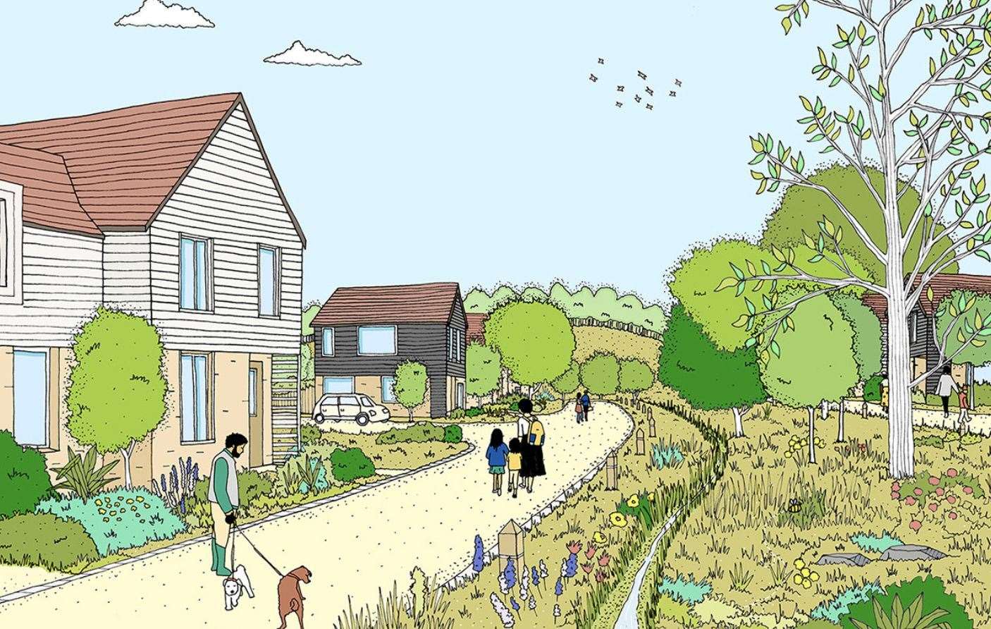 An artist’s impression of the new estate. Picture: Hallam