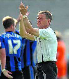 Andy Hessenthaler salutes the Gills fans