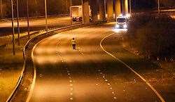 The M2 was closed through the night. Picture: UKNIP