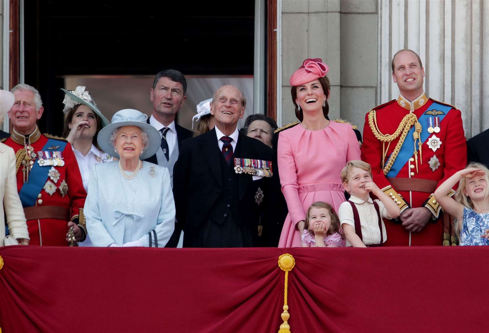 The royal family on the balcony at Buckingham Palace (Yui Mok/PA)