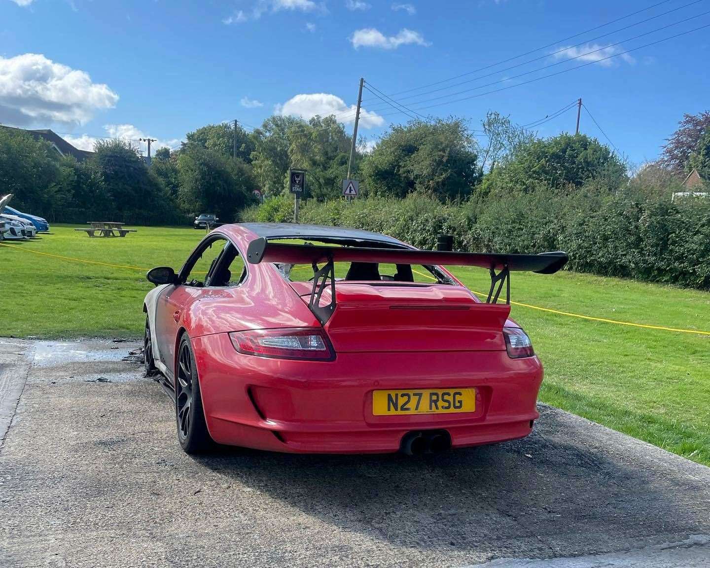 The Porsche 911 belongs to pub co-owner Roger Gray. Picture: Roger Gray