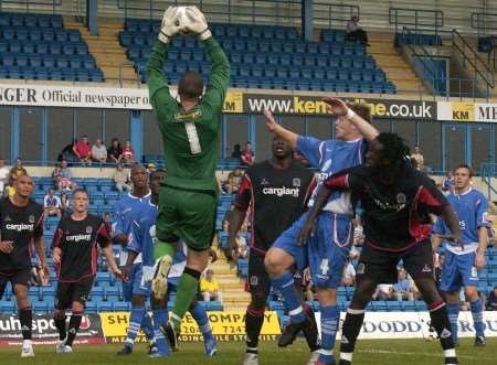 Gillingham couldn't find a way past the QPR keeper. Picture: BARRY CRAYFORD