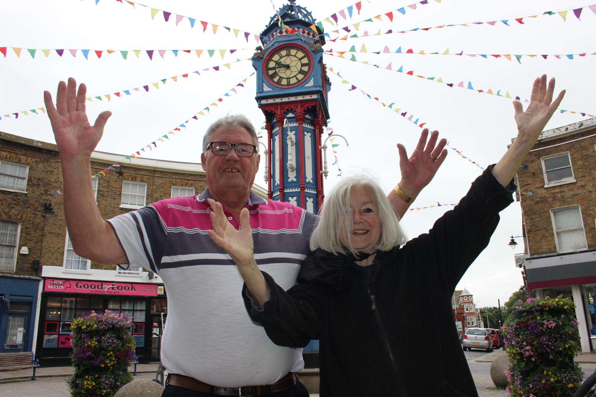 Jubilant: Campaigners Brian Spoor and Lana Henderson celebrate the go-ahead for a Sheerness town council