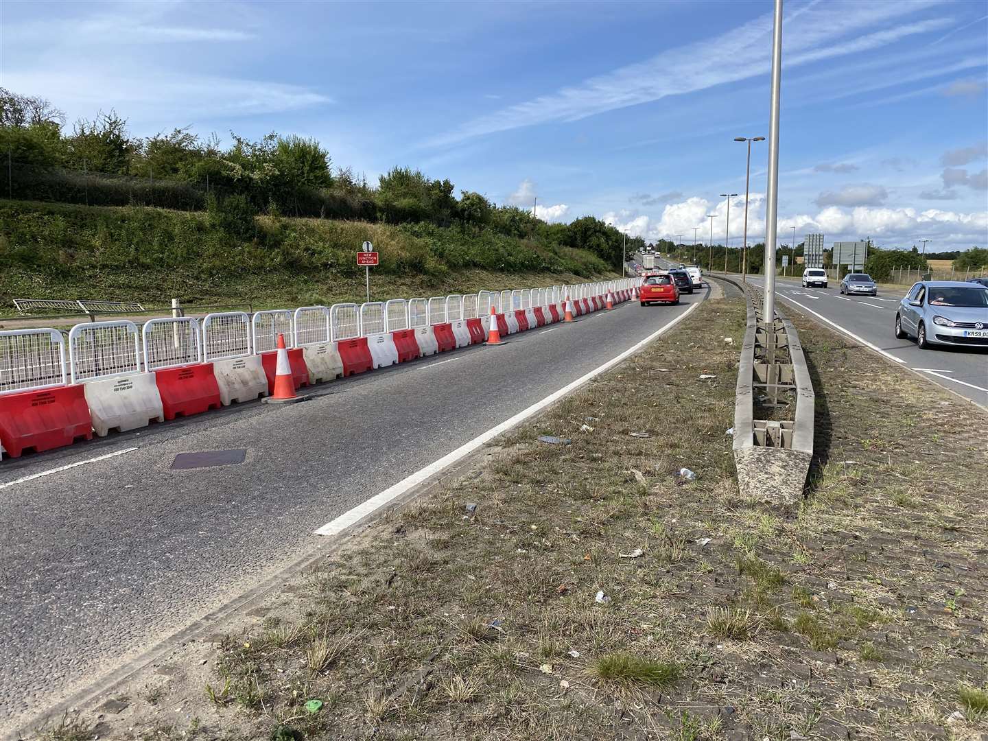 Roadworks to create a sliproad off the Medway City Estate on the Anthonys Way roundabout started as part of a £2m project to ease congestion