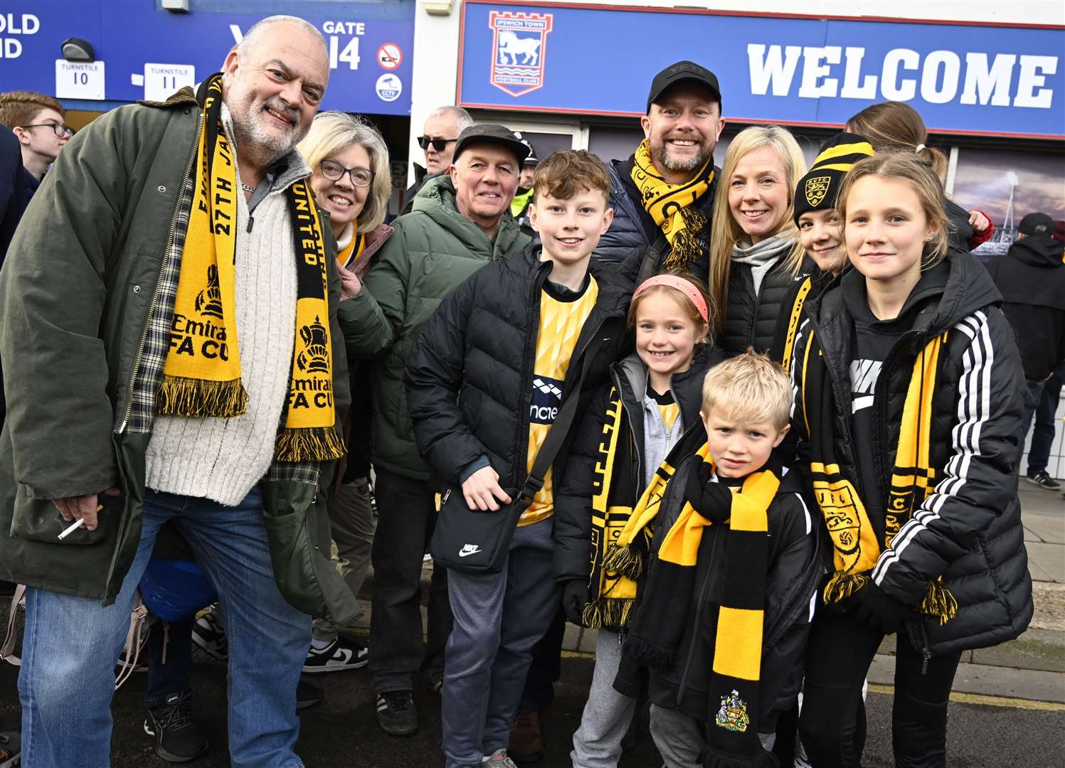 Maidstone fans are all smiles ahead of their FA Cup Fourth-Round clash. Picture: Barry Goodwin