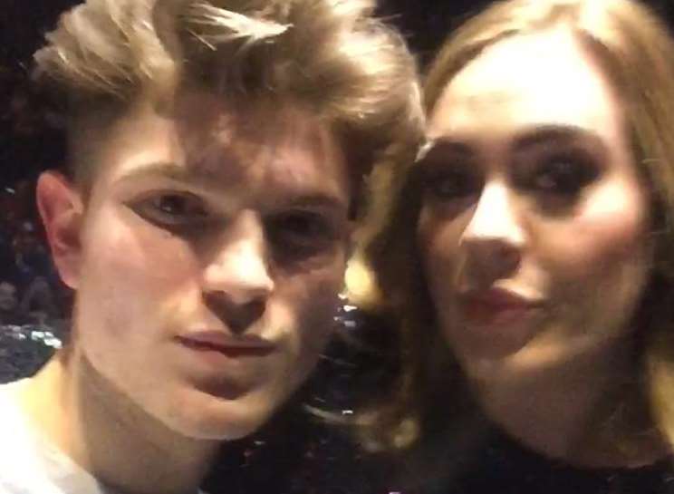 Pedro Zbutea was shaking so much Adele had to take the selfie of the pair of them