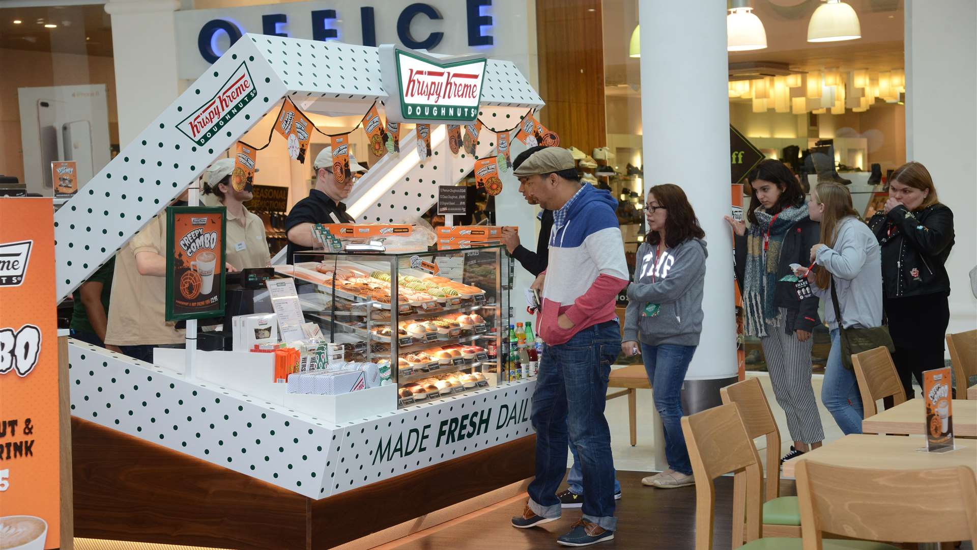 The opening of Krispy Kreme at the Royal Victoria Place Shopping Centre