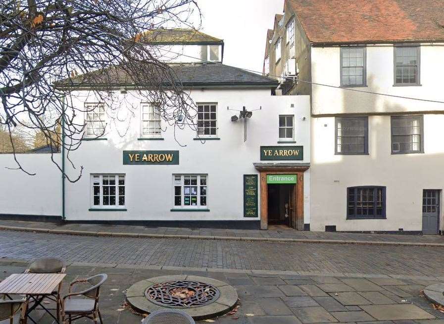 The incident took place at the Ye Arrow pub in Boley Hill, Rochester. Photo: Google
