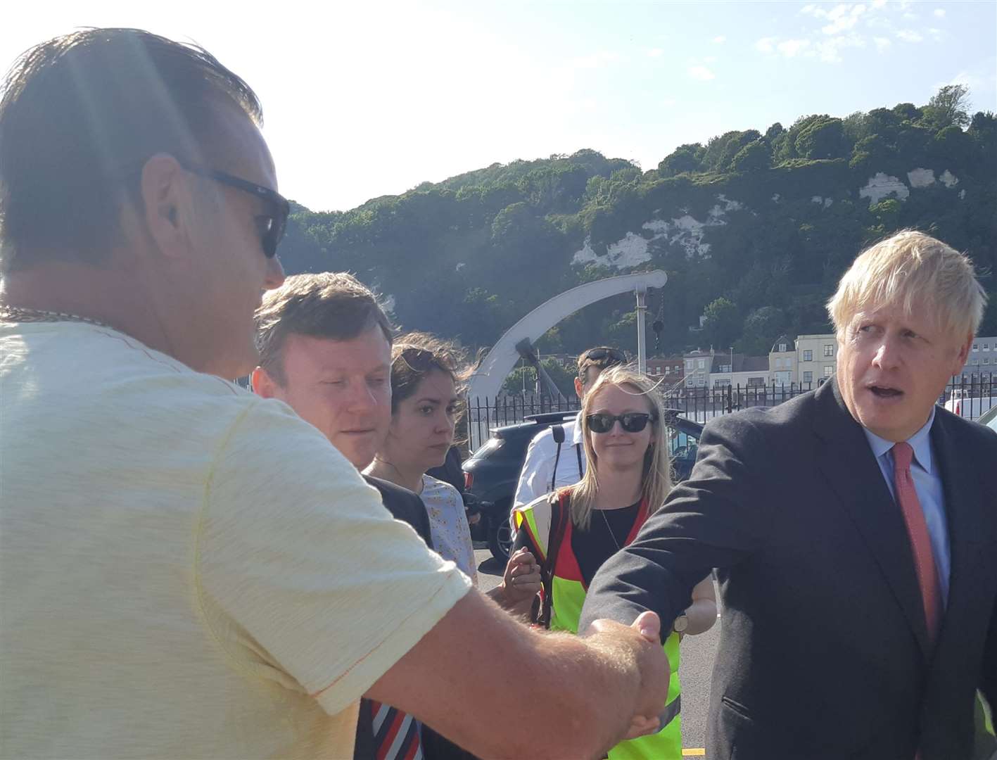 Boris Johnson meeting people in Dover